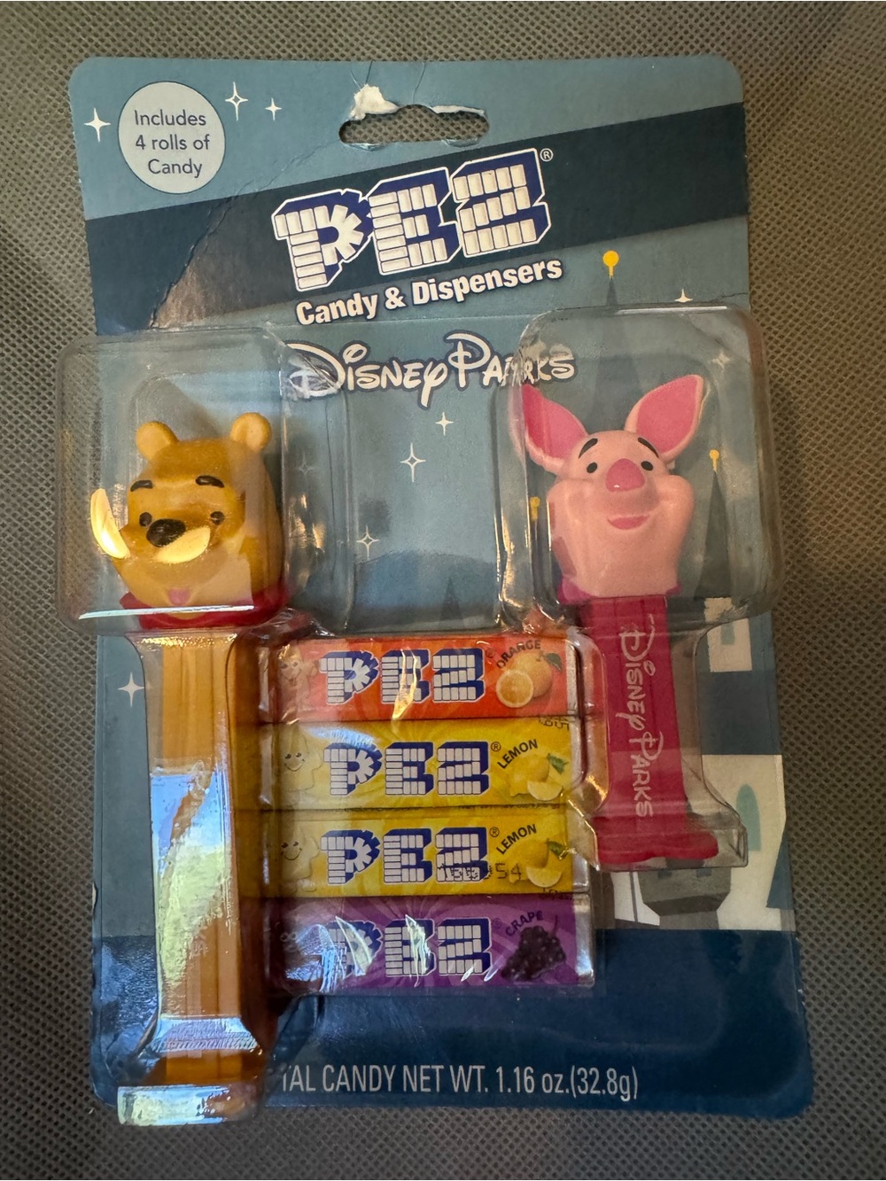 Disney Winnie the Pooh & Piglet PEZ Dispensers - Yellow & Pink